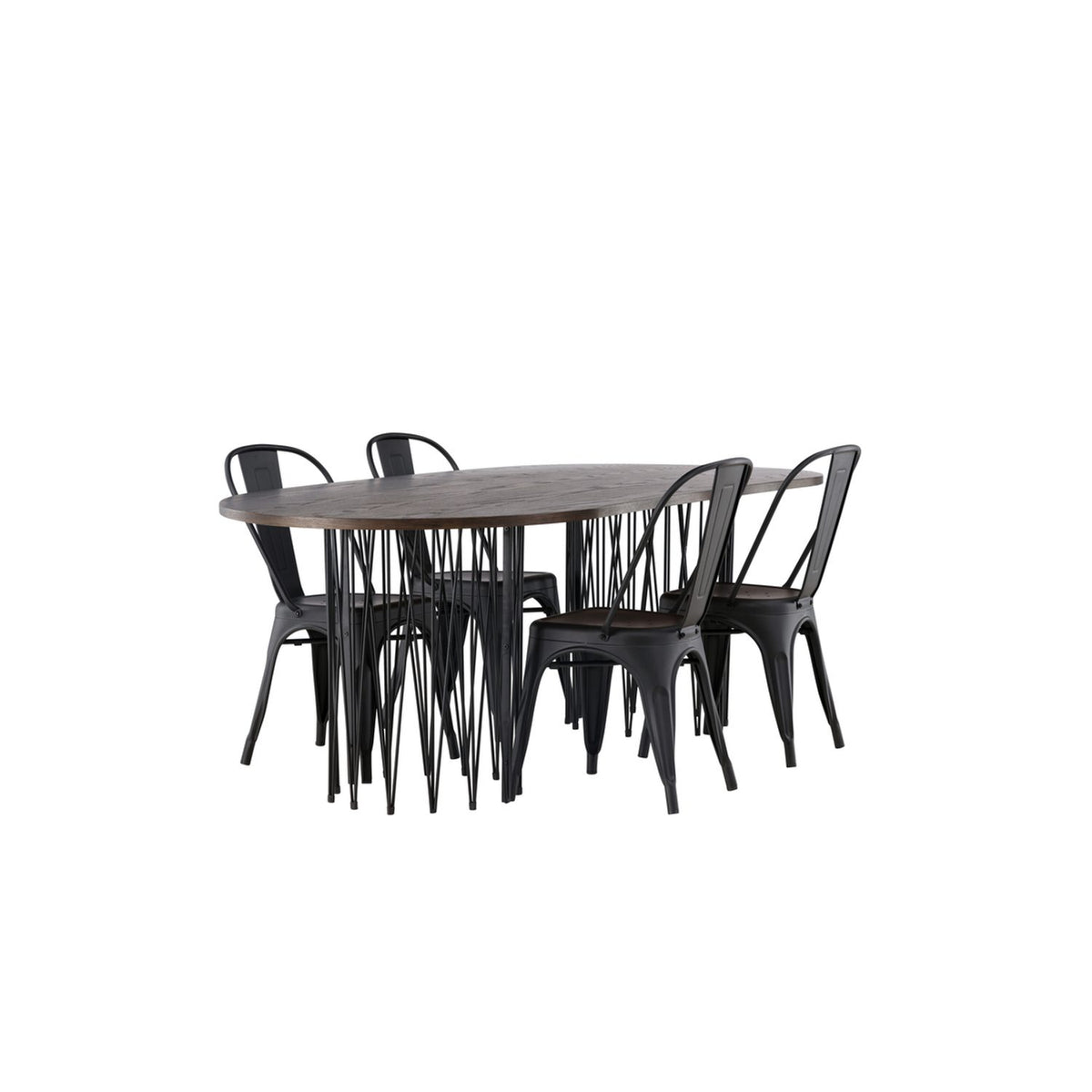 Stone, Tempe Ovalt matgrupp Svart, Svart,mocka, 220 x 100