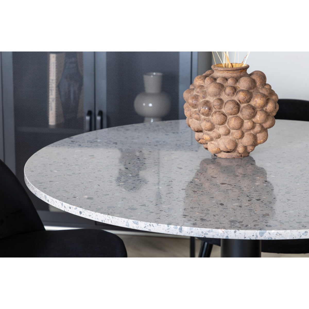 Razzia, Velvet Rund matgrupp Svart, Svart,Grå, ⌀106