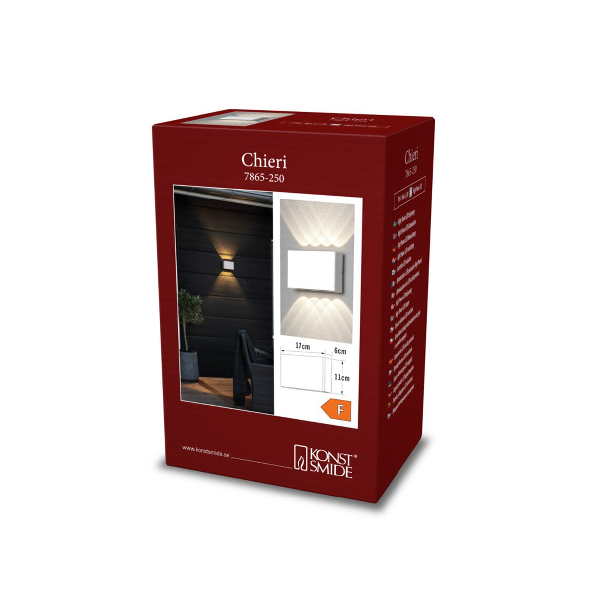 Chieri 2x4 HP-LED Vägglampa Ute Vit