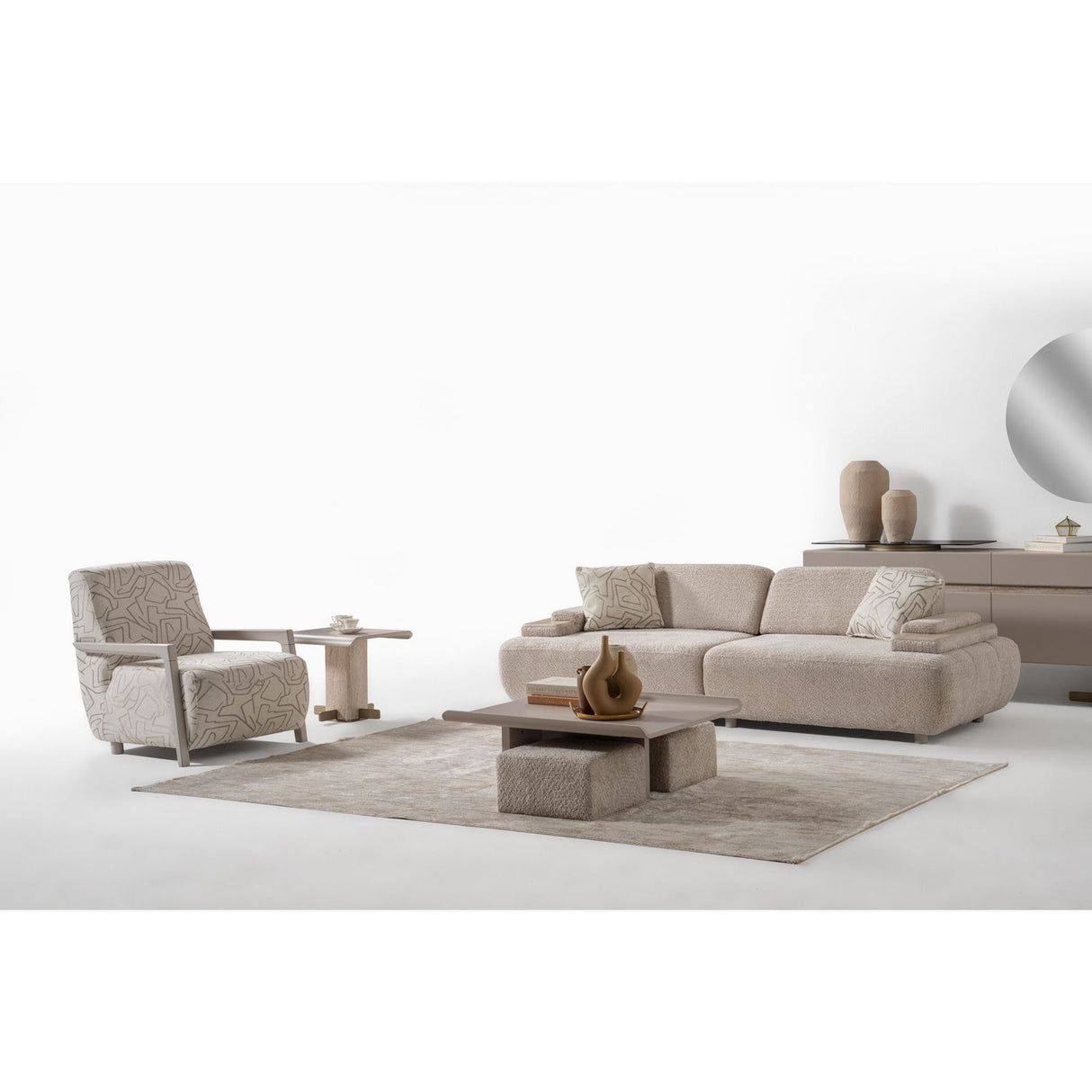 Toscana Beige (240 x 75 x 105 cm) 3-sitssoffa