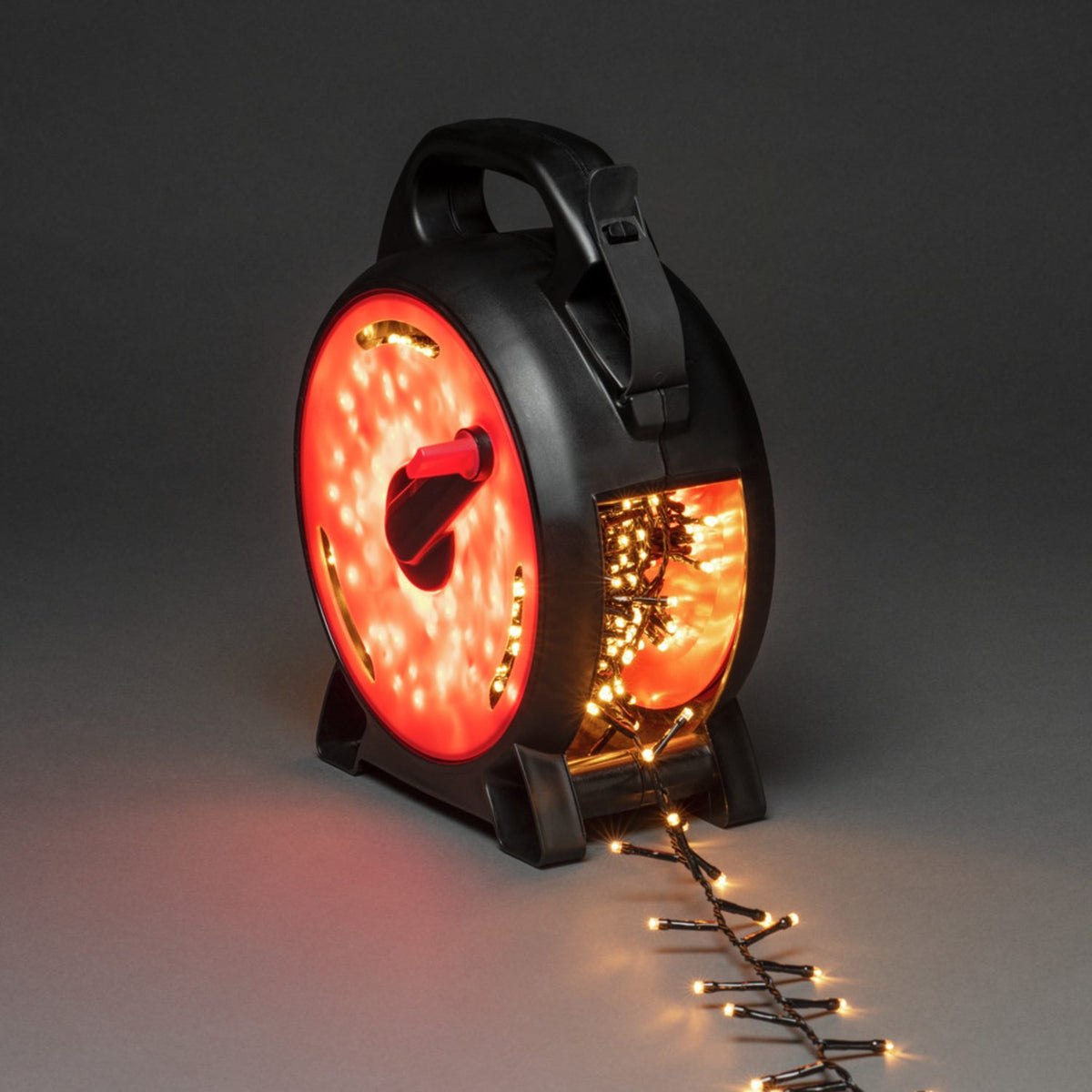 med Sladdvinda Cluster LED Svart Kabel Ljusslinga Ute 8.78m, Amber