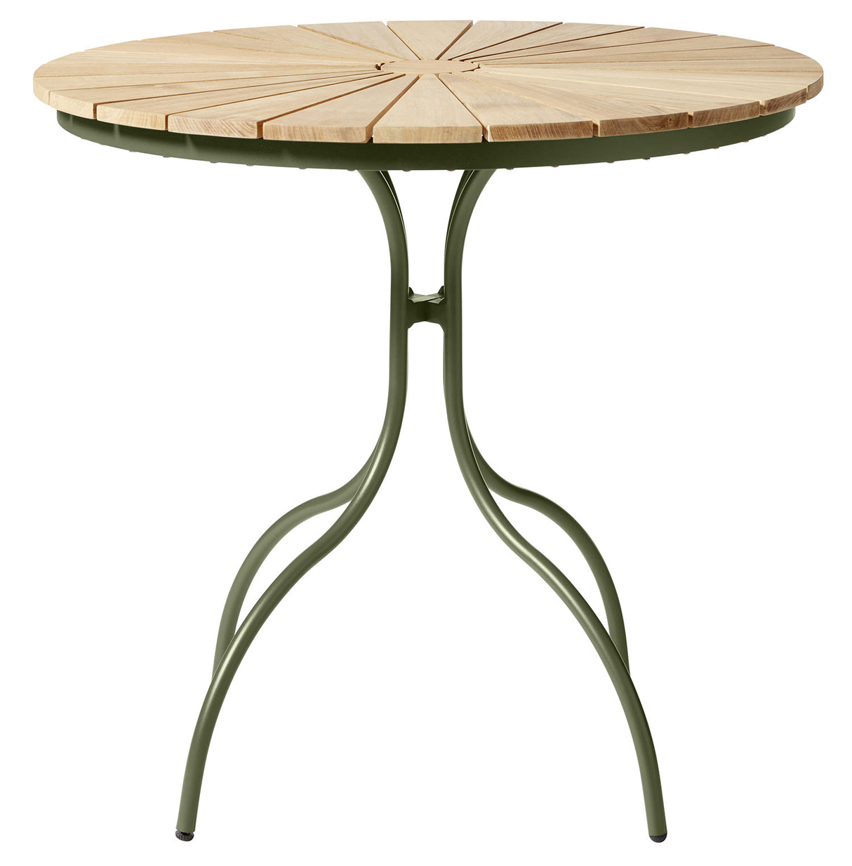 Ellen Cafébord Ø80cm i Teak och Aluminium Grön