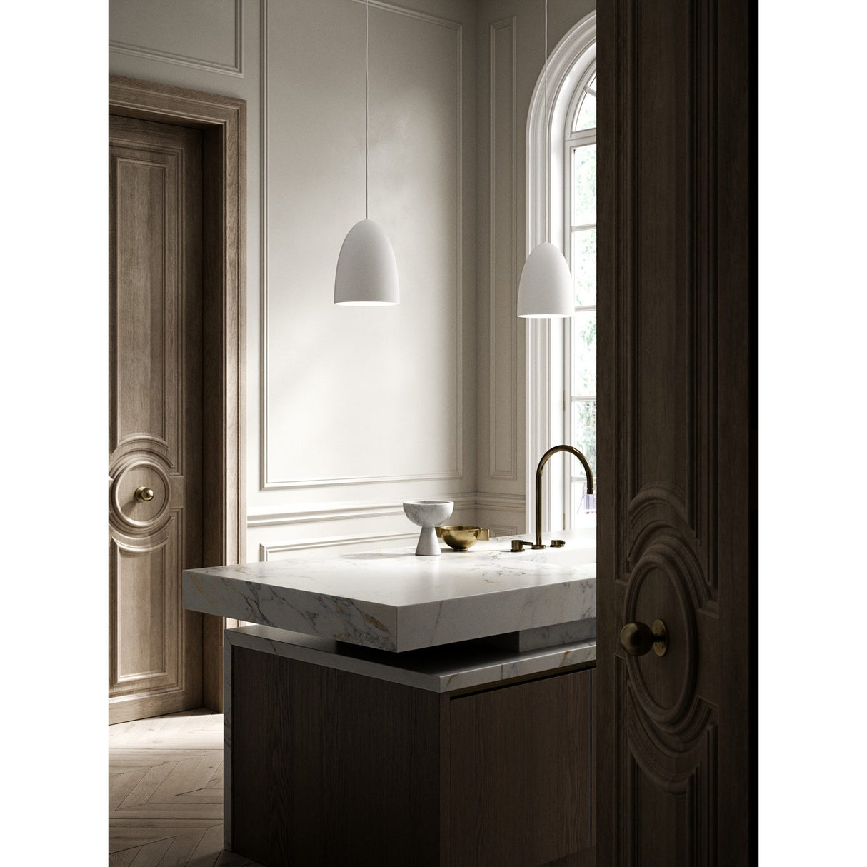 Nexus Taklampa 20 cm, Vit/Telegrå