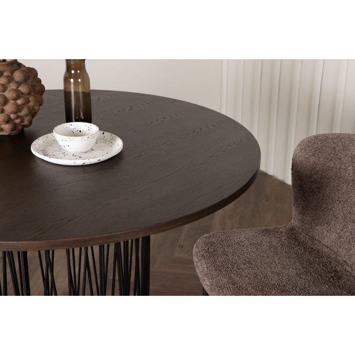 Stone Runt matbord Svart, mocca, MDF, ⌀120