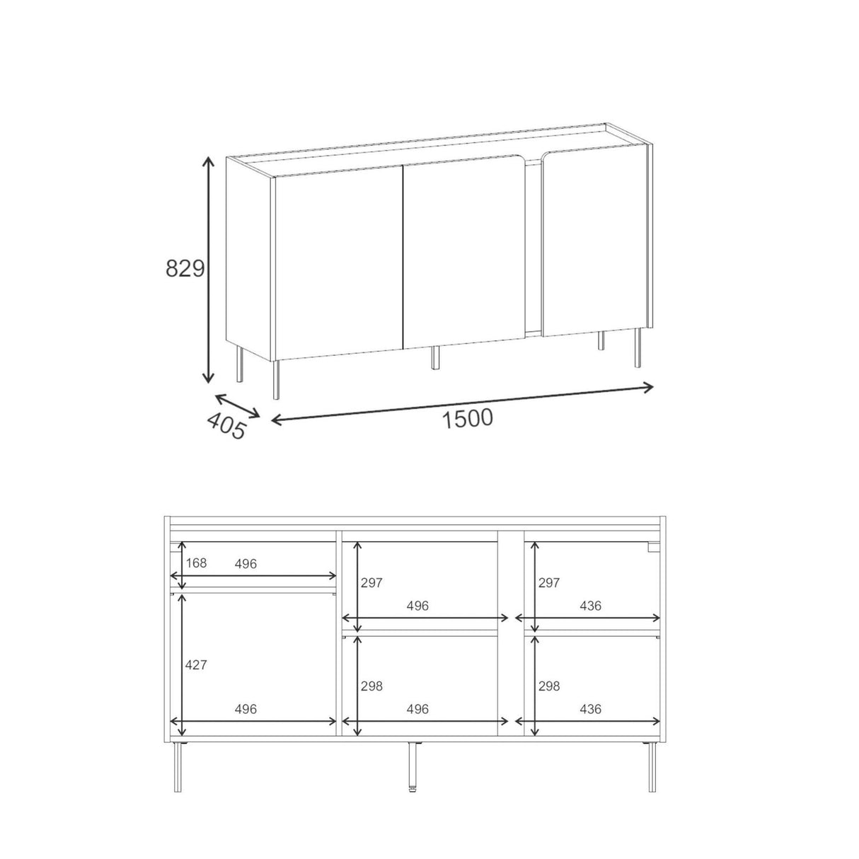 Prague (150 x 82,9 x 40,5 cm) Konsolbord Sandsten naturlig ek