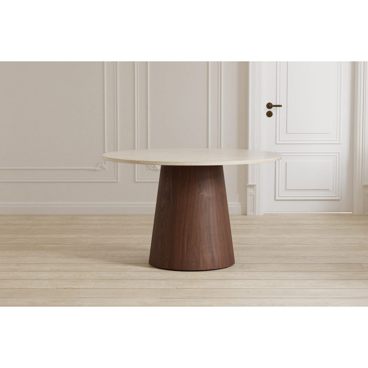 Lanzo Runt matbord Beige, Brun, MDF