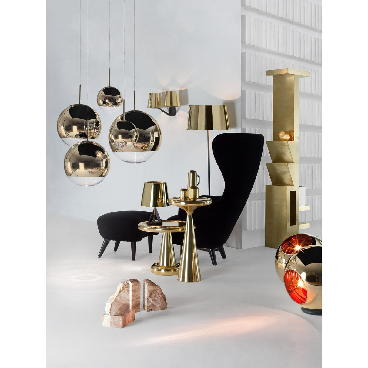 Mirror Ball Pendellampa LED Gold, 25 cm