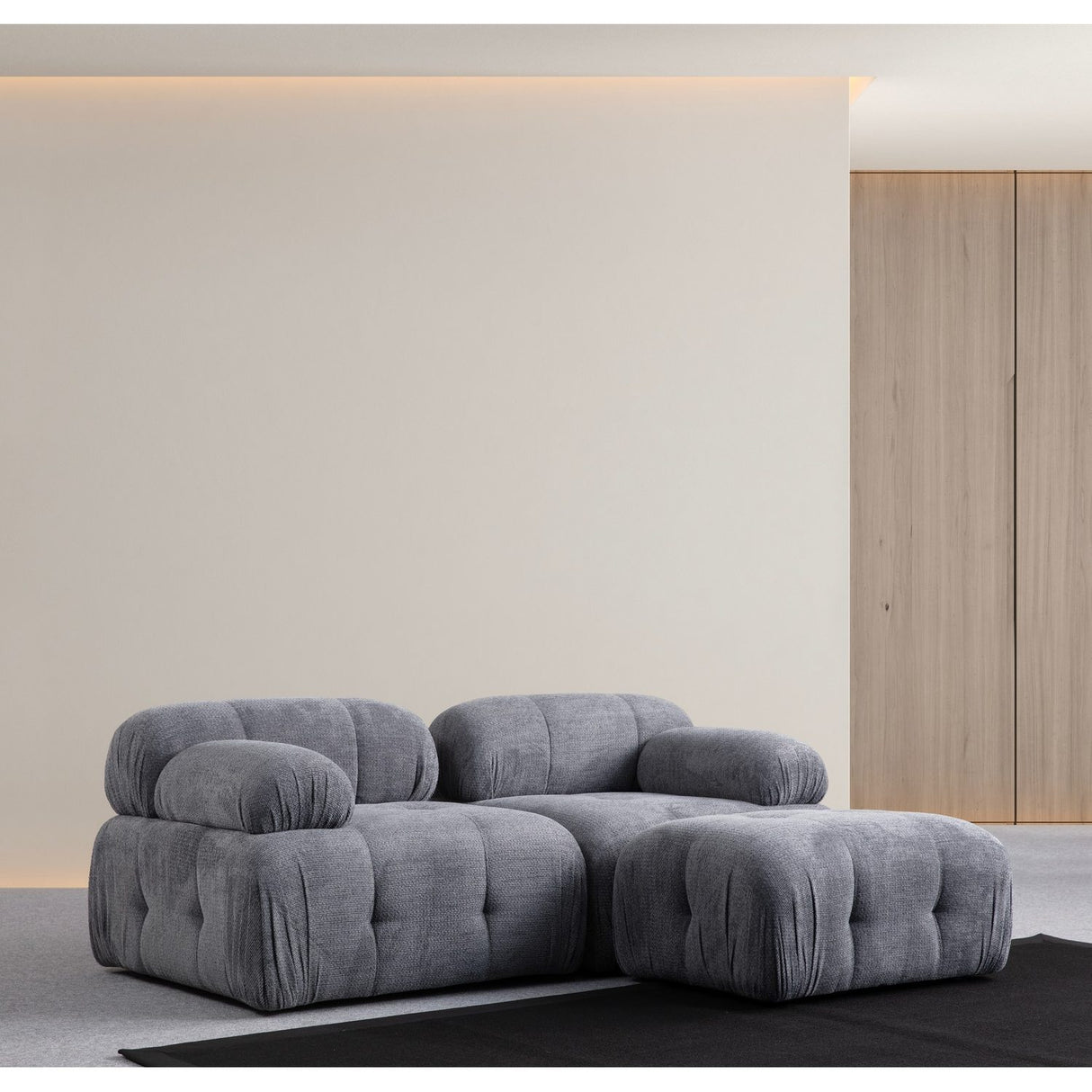 Lilongwe 2 (190-160 x 95 x 75 cm) Hörnsoffa Grå