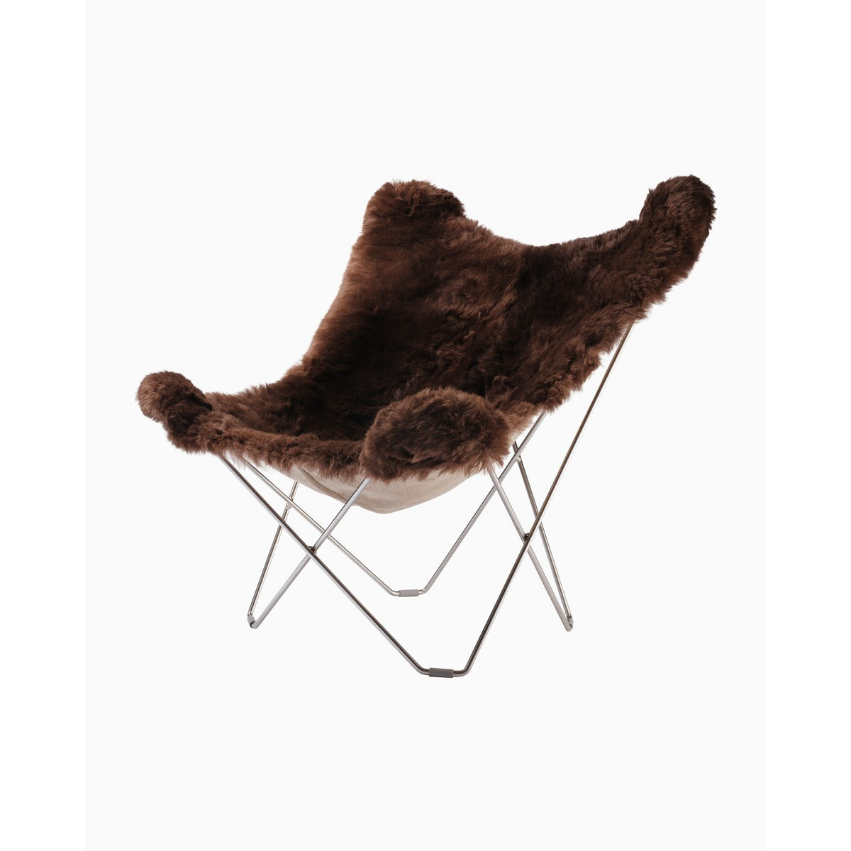 Iceland Mariposa Fåtölj Krom, Shorn Brown