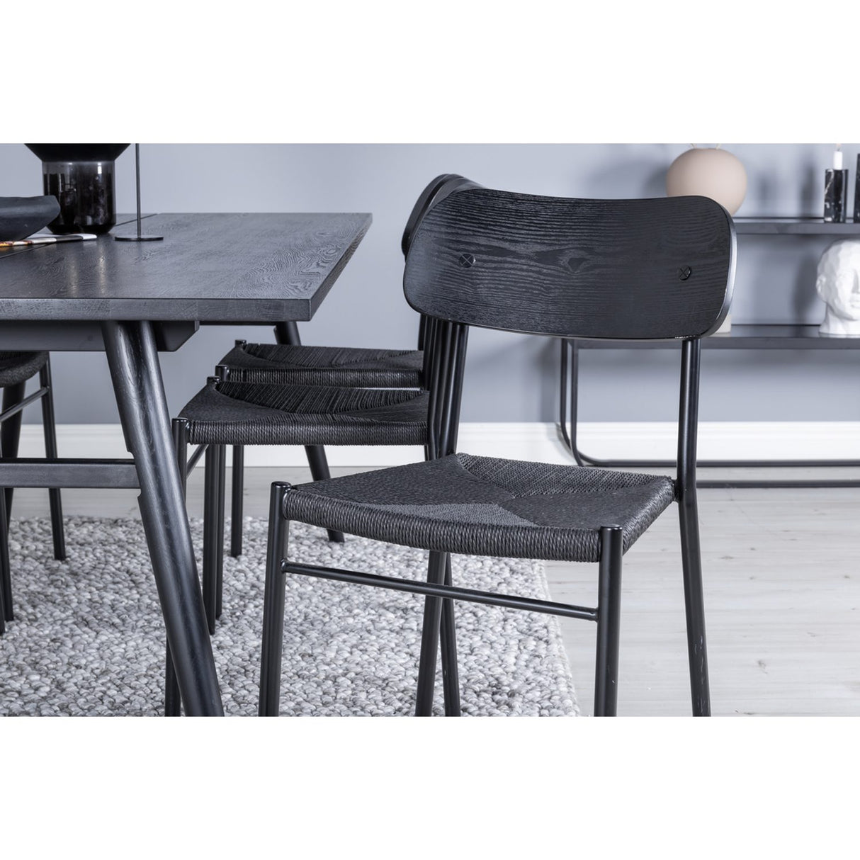 Sleek, Polly Rektangulär matgrupp Svart, Svart, 195 x 95