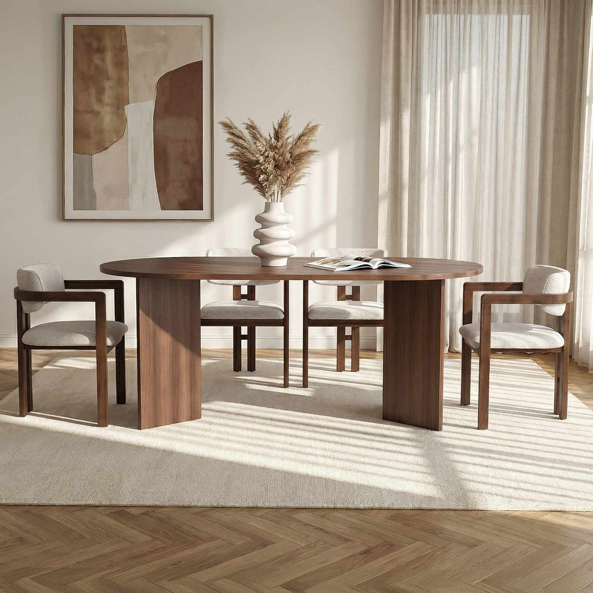 Claudina Matgrupp Walnut, Dark Walnut, White