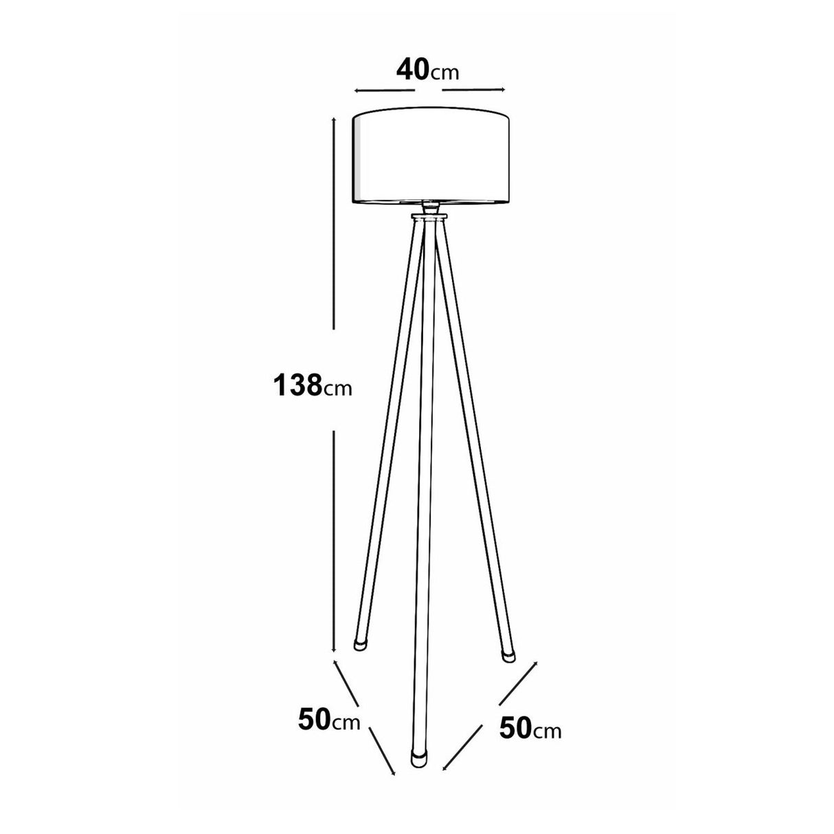 Oslo (H 138 cm) Creme Svart Golvlampa