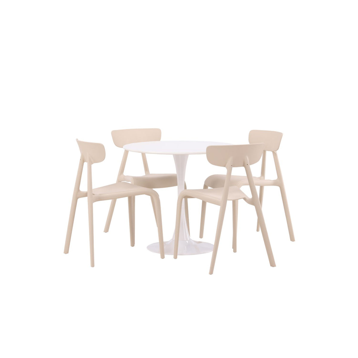 Hamden, Ursholmen Rund matgrupp Beige, Vit, ⌀80