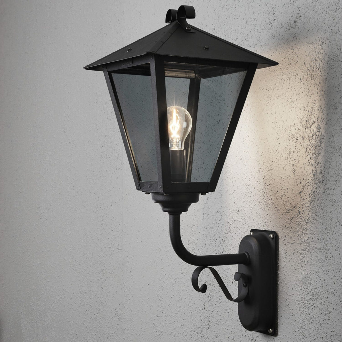 Benu E27 32 cm Vägglampa Ute Upp, Svart