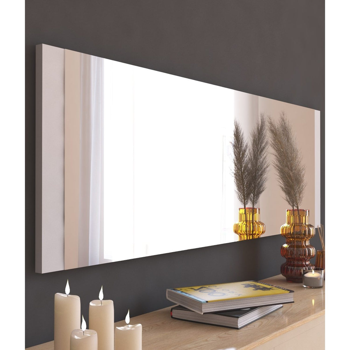 Marrakech (40 x 120 x 2,2 cm) Vit Spegel