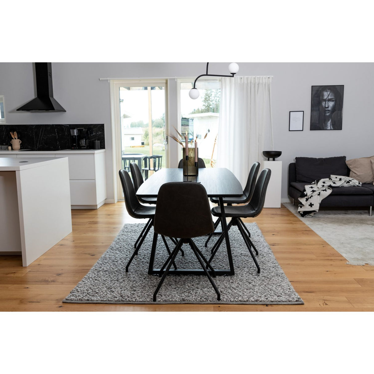 Inca, Polar Rektangulär matgrupp Svart, Svart, 160 x 85