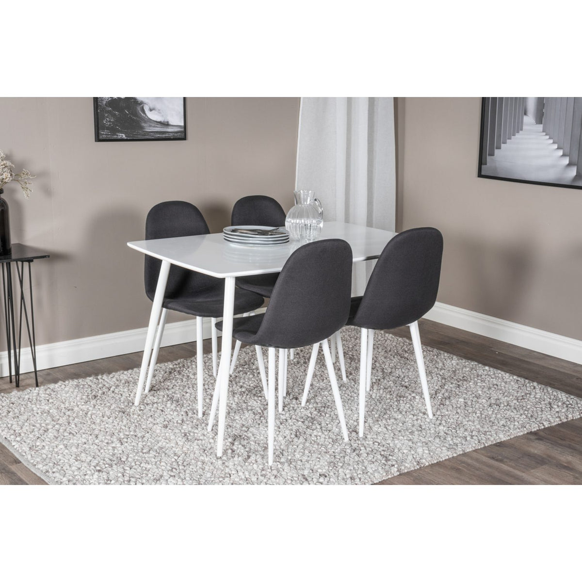 Polar, Polar Rektangulär matgrupp Svart, vit, Vit, 120 x 75