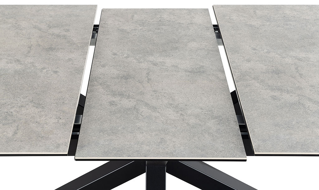 Verdun Matbord 90x160-210 cm Grå Keramik