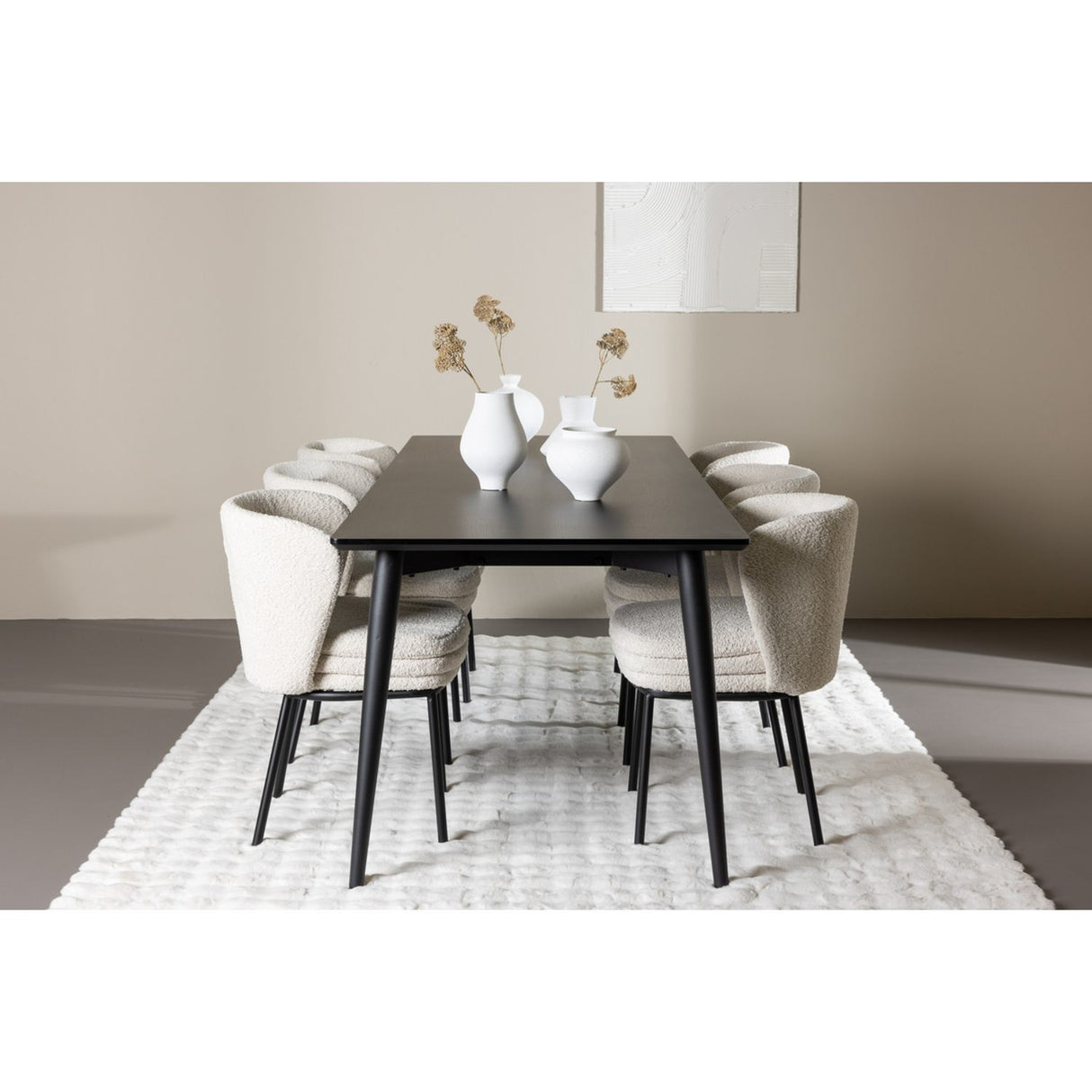 Ellis, Agnes Rektangulär matgrupp Svart,Vit, Svart, 230 x 85