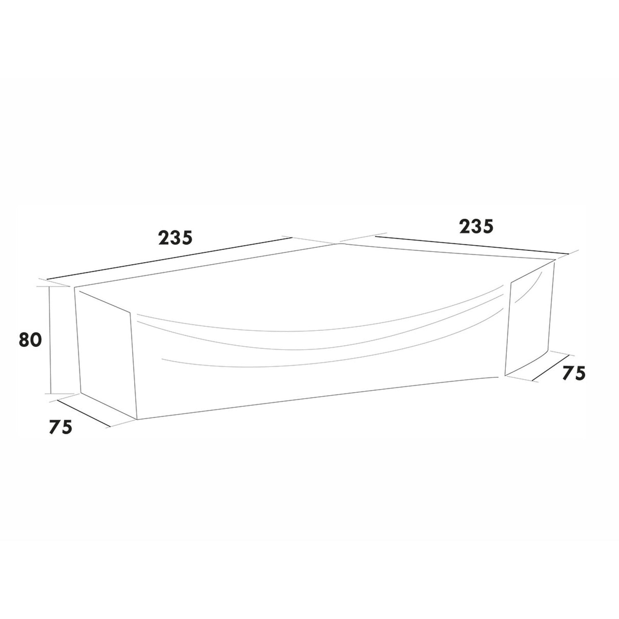 Möbelskydd Hörngrupp 235x235x80 cm Grå