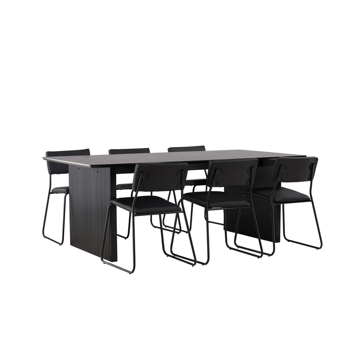 Vail, Kenth Rektangulär matgrupp Svart, Svart, 200 x 100