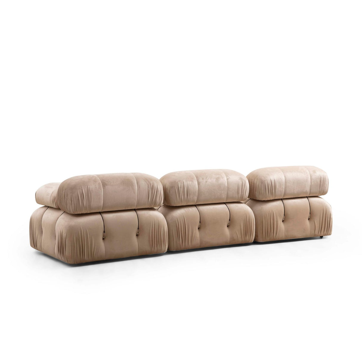 Helsinki 3-sits (288 x 95 x 75 cm) Sammet 3-sitssoffa Creme