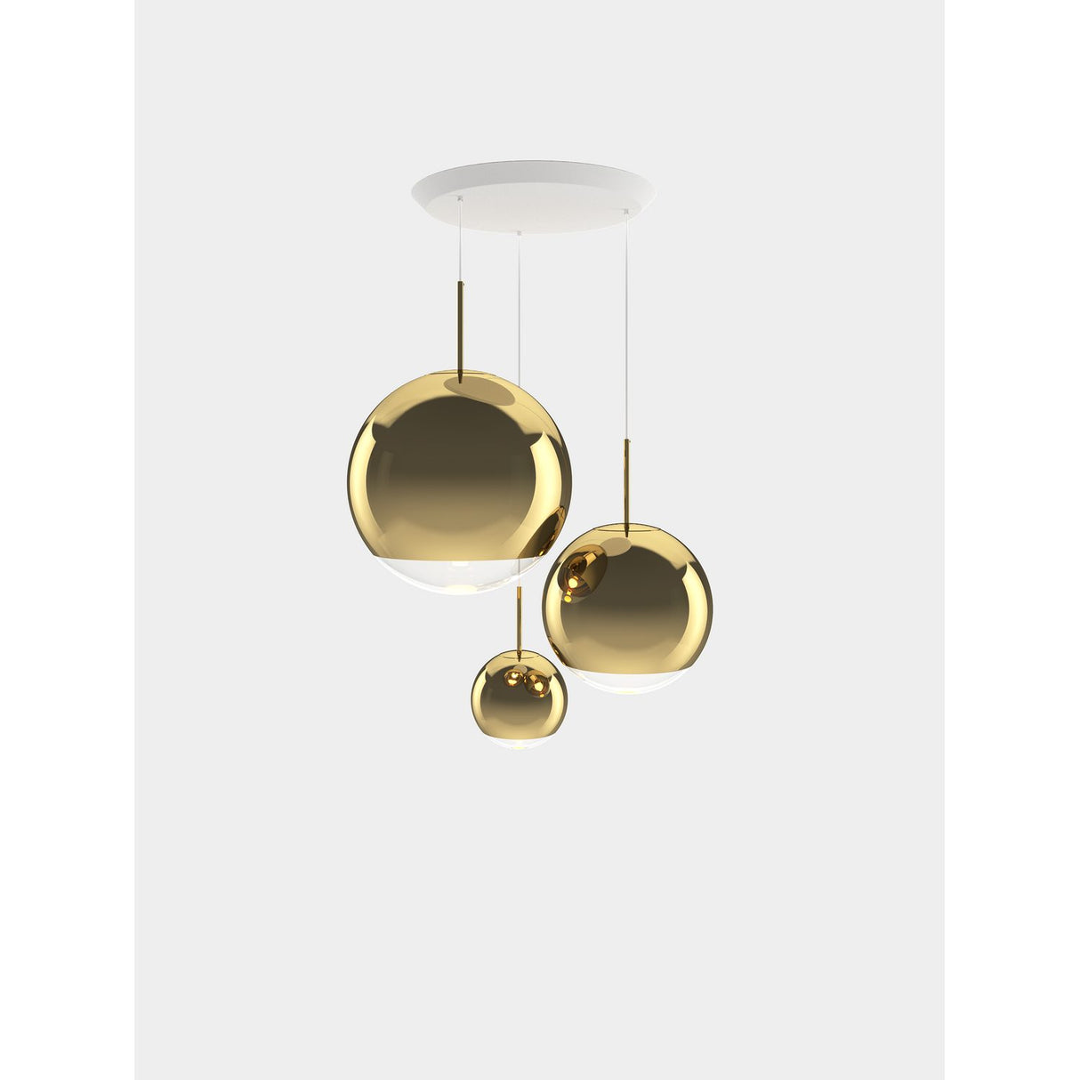 Mirror Ball Rund serie Pendelsystem LED Gold