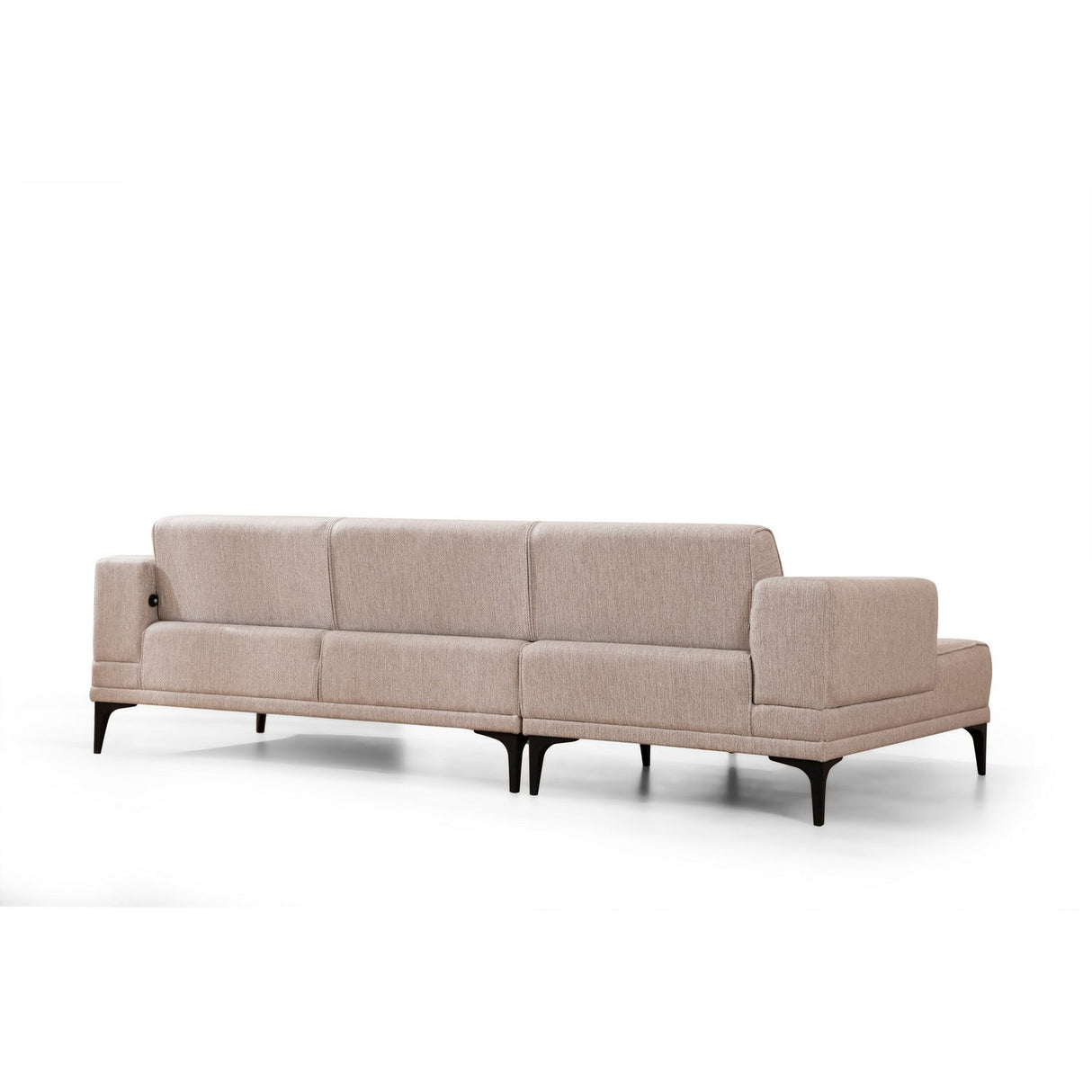 Hanoi (250-140 x 85 x 77 cm) Hörnsoffa-bäddsoffa Ljusbrun, Vänster