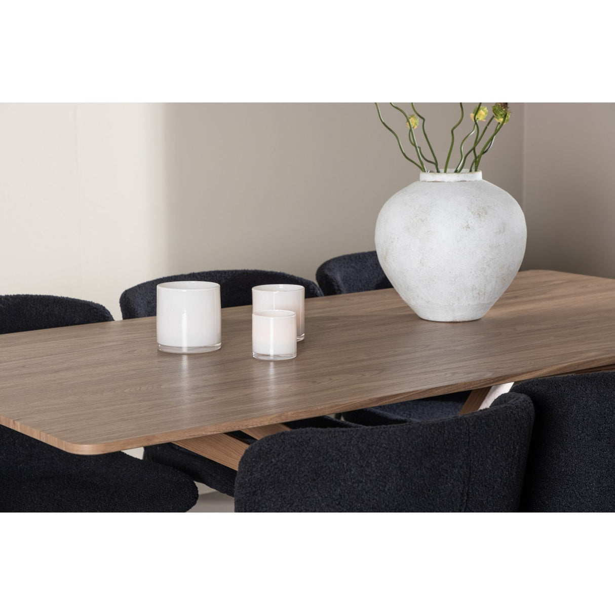 Piazza, Modesto Rektangulär matgrupp Svart, Mocka, 180 x 90