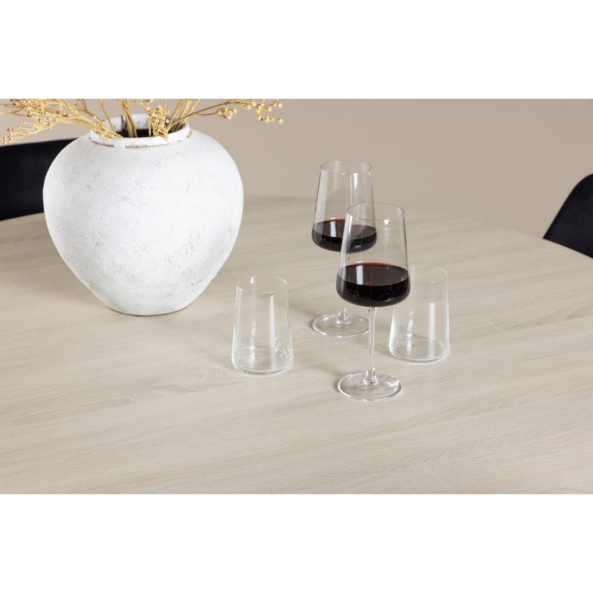 Lanzo, Night Rund matgrupp Svart, Vitputsad, 4st