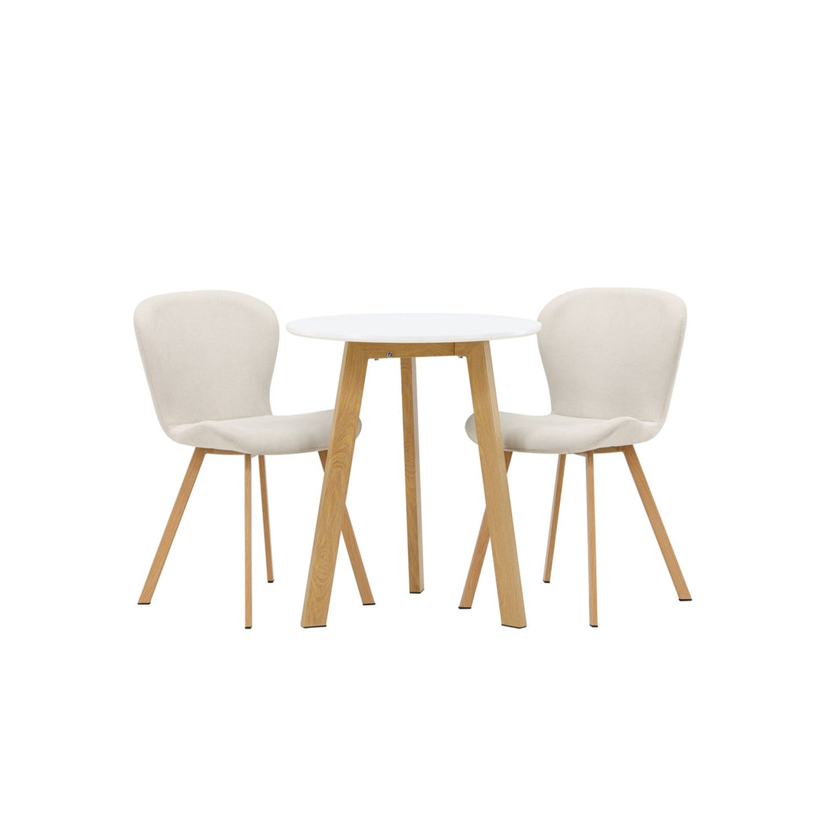 Leonora, Lilja Rund matgrupp Beige, Natur, Vit, ⌀65