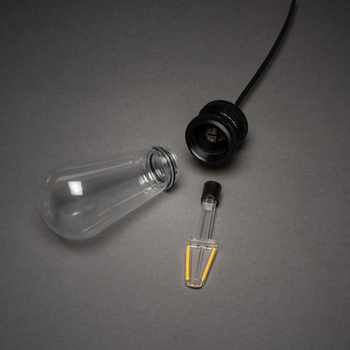 E27 10 Amber Utbytbara LED Svart kabel Dimmer Ljusslinga Ute