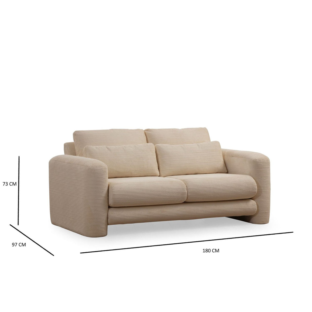 Vilnius (180 x 97 x 73 cm) 2-sitssoffa Beige