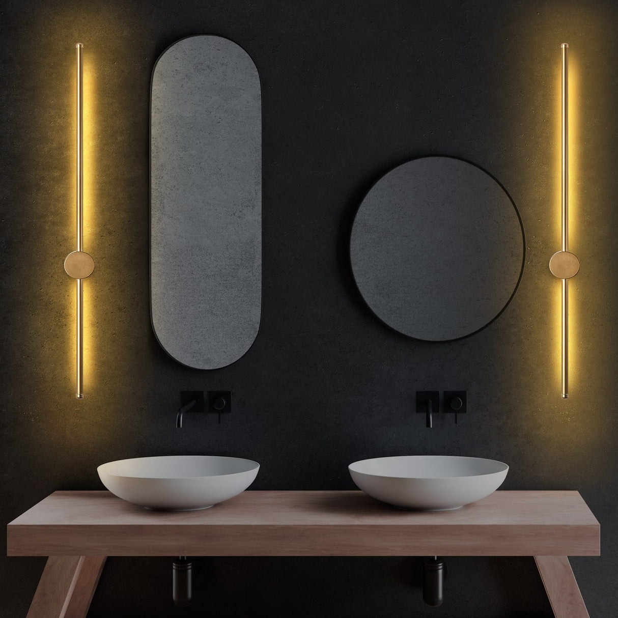 Doha (91 x 10 x 7 cm) Vägglampa Guld