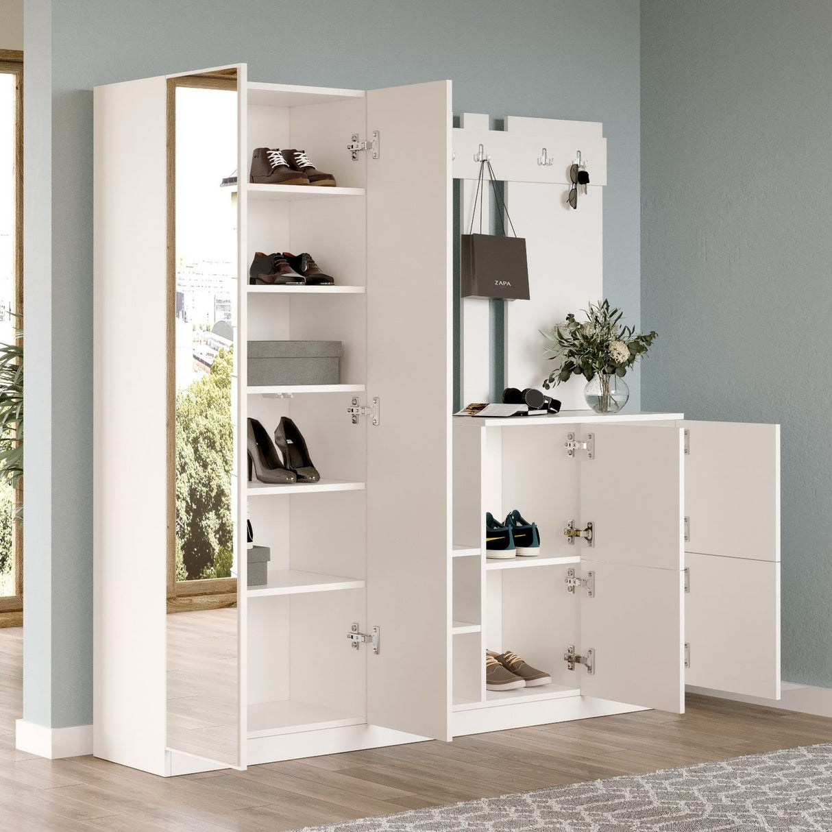Zelino (187,2 x 180 x 37,5 cm) Hallstativ Vit