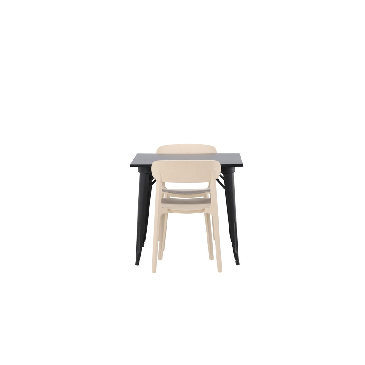 Tempe, Åstol Rektangulär matgrupp Beige, Svart, 80 x 80