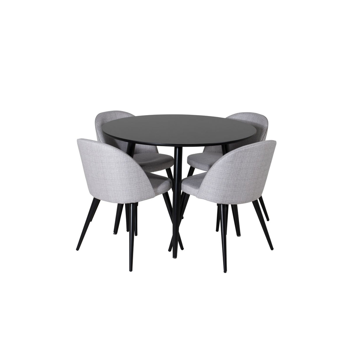 Plaza, Sammet Rund matgrupp Svart,Ljusgrå, Svart, ⌀100