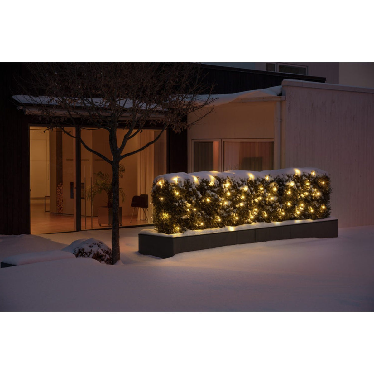 Nät LED Svart kabel 24V/IP44 Ljusslinga Ute 3x3m, Varmvit