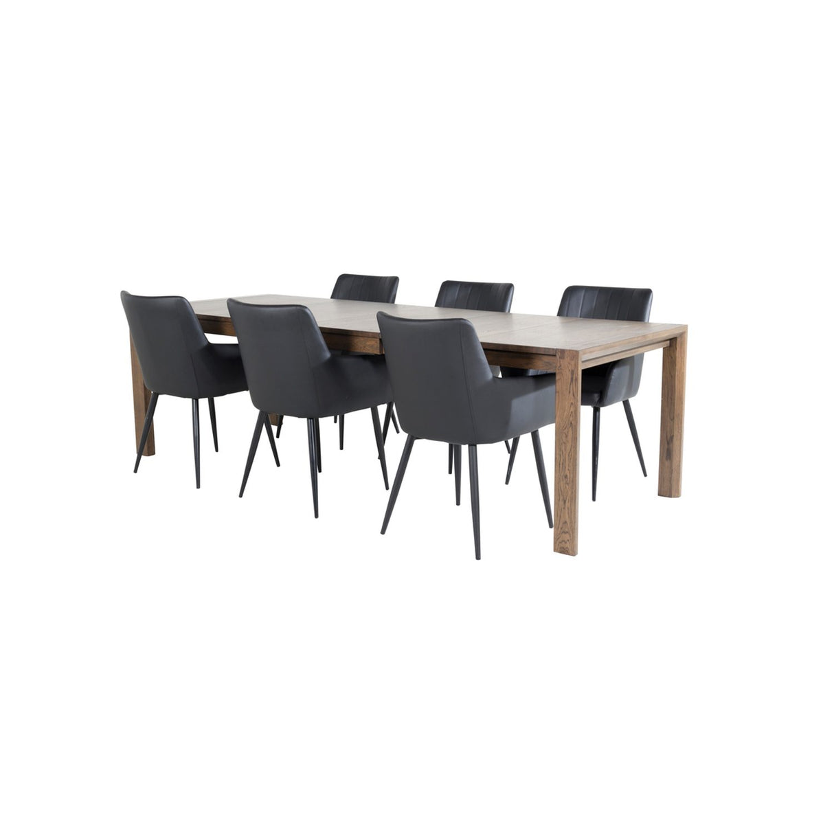 Slider, Comfort Rektangulär matgrupp Svart, Natur, 170 x 95