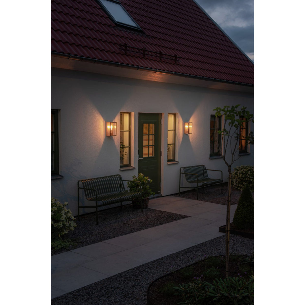 Carpi E27 Vägglampa Ute Mässing, Medium (18 cm)