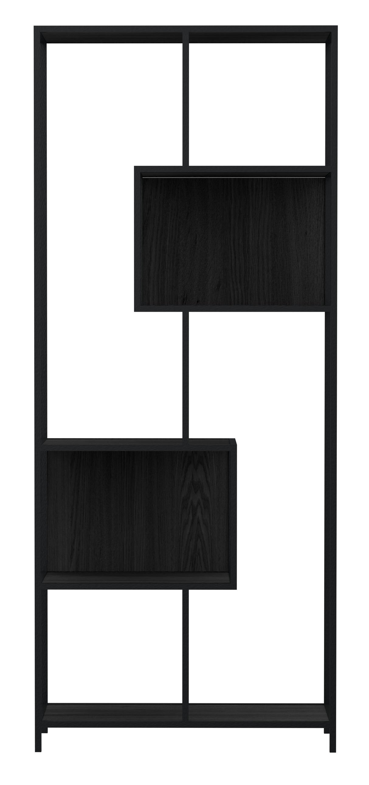 Notting Hill Bokhylla med baksida 185x77x35 cm Svart