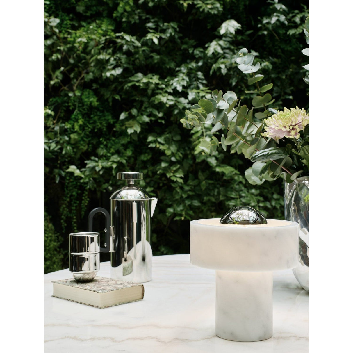 Stone Portabel lampa Silver