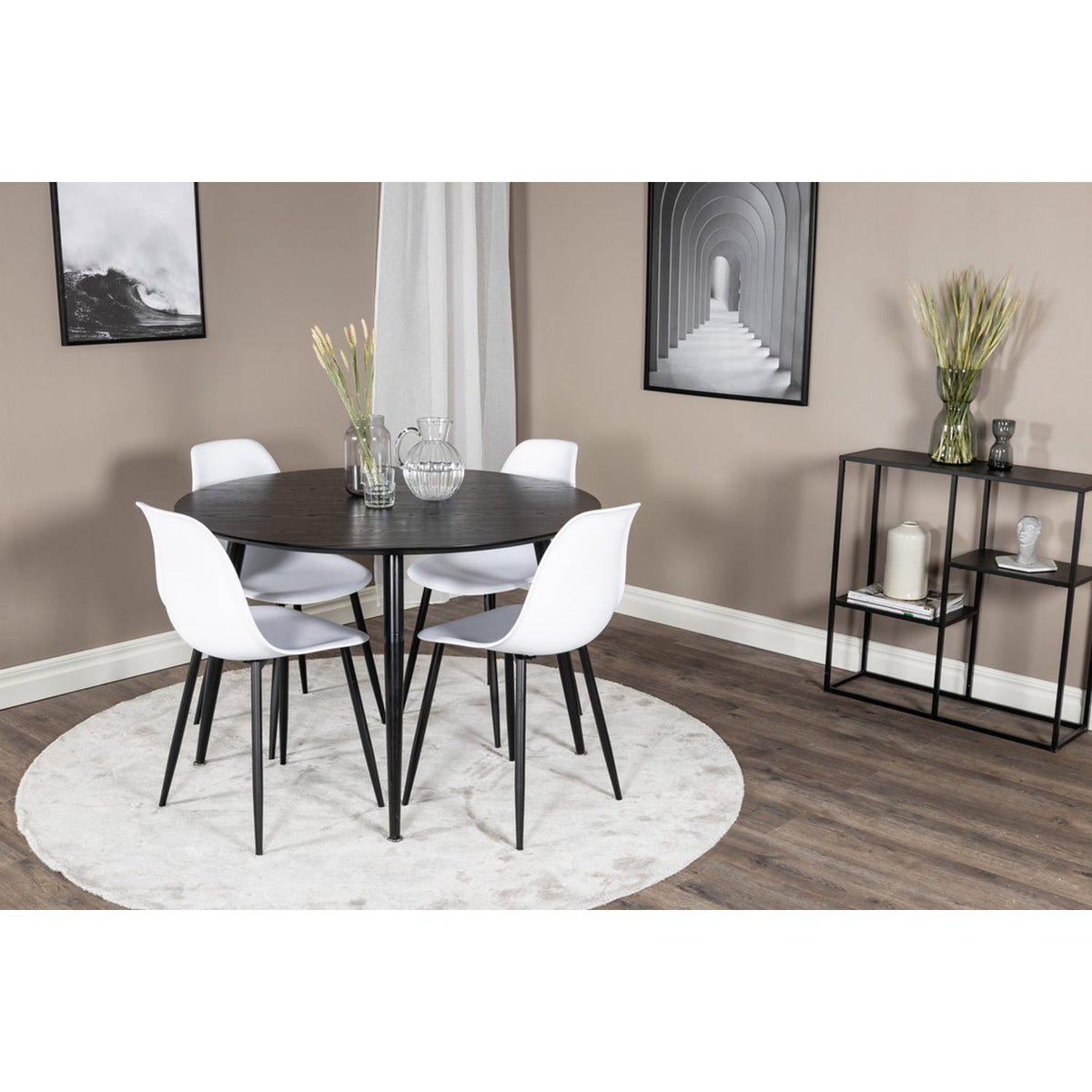 Dipp, Polar Rund matgrupp Svart, vit, Svart, ⌀115