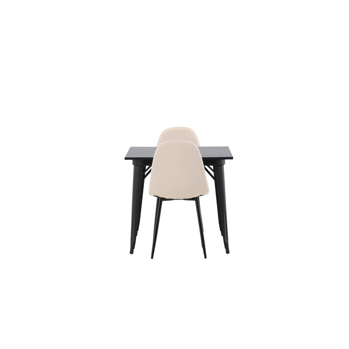 Tempe, Polar Rektangulär matgrupp Beige, Svart, Svart, 80 x 80