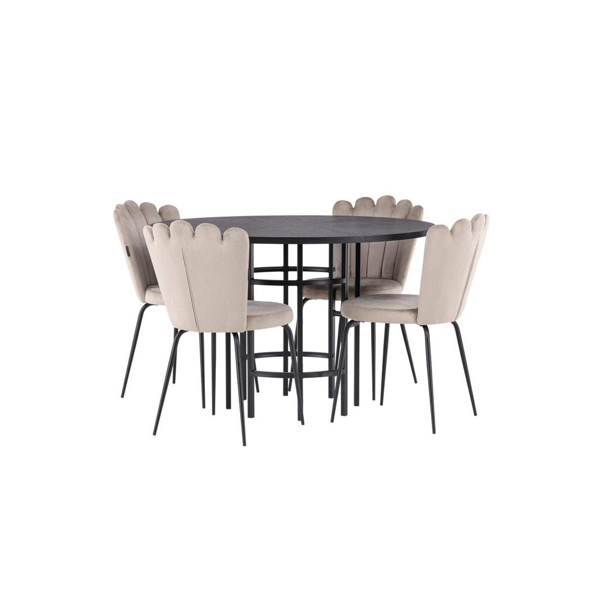 Copenhagen, Limhamn Rund matgrupp Beige,Svart, Svart, ⌀115