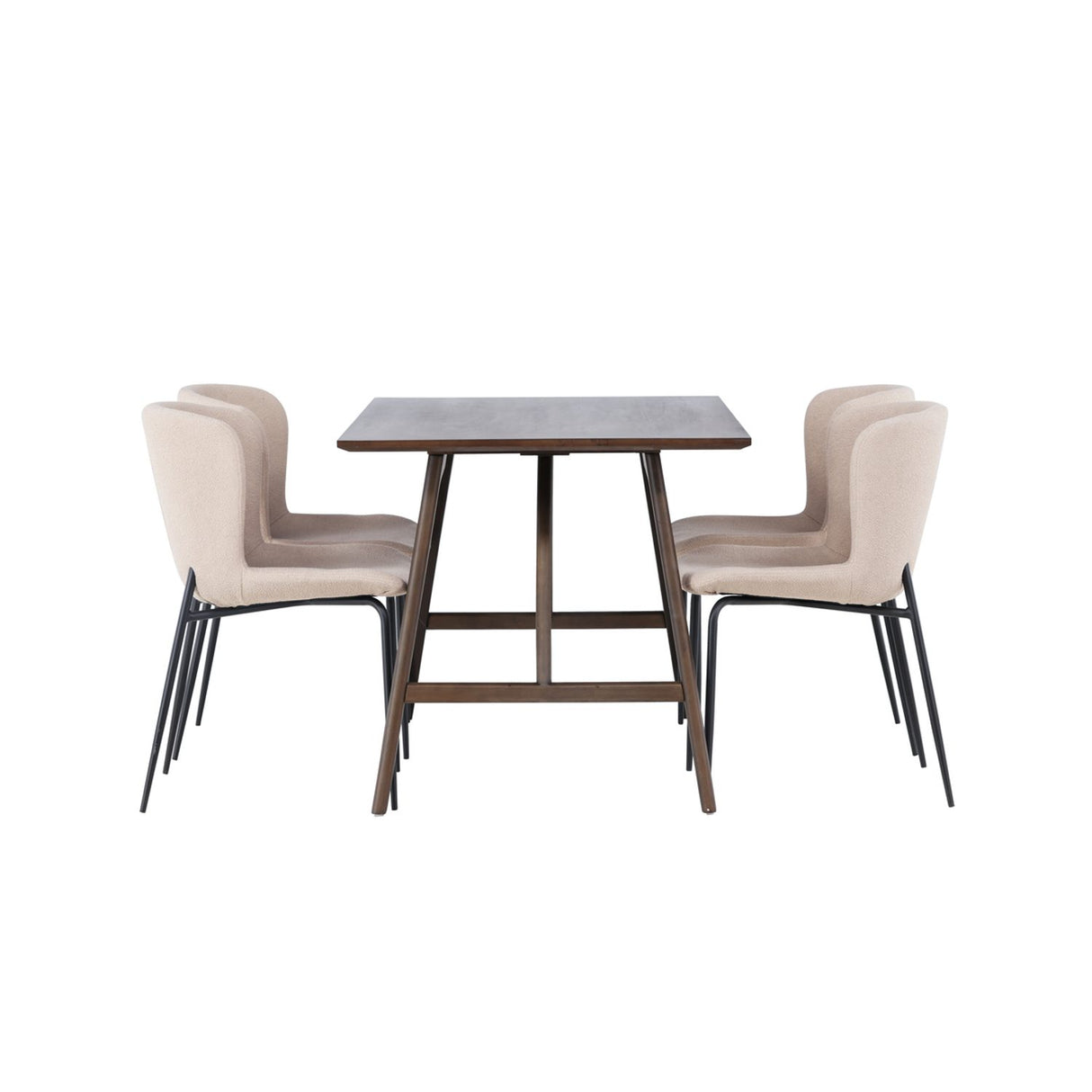 Kaseidon, Modesto Rektangulär matgrupp Beige,Svart, Mörkbrun, 120 x 80