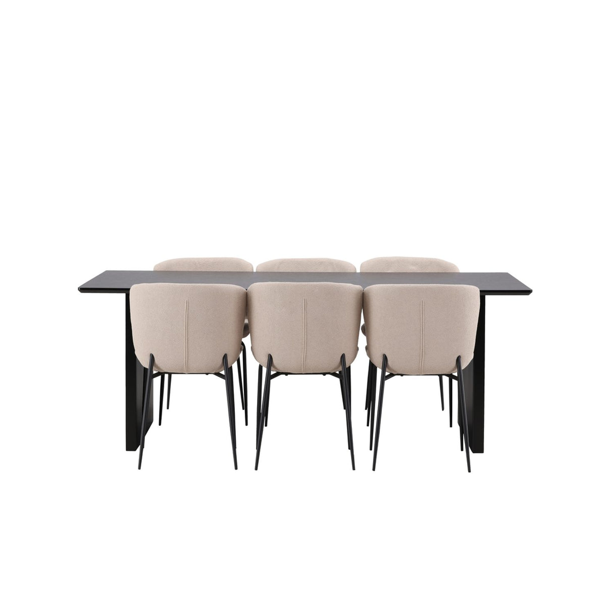 Vail, Modesto Rektangulär matgrupp Svart,Brun, Svart, 200 x 100