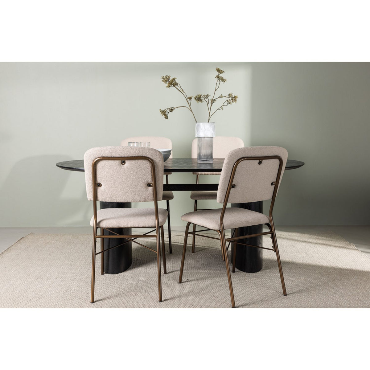 Isolde, Seda Oval matgrupp Beige,Brun, Svart, 180 x 90