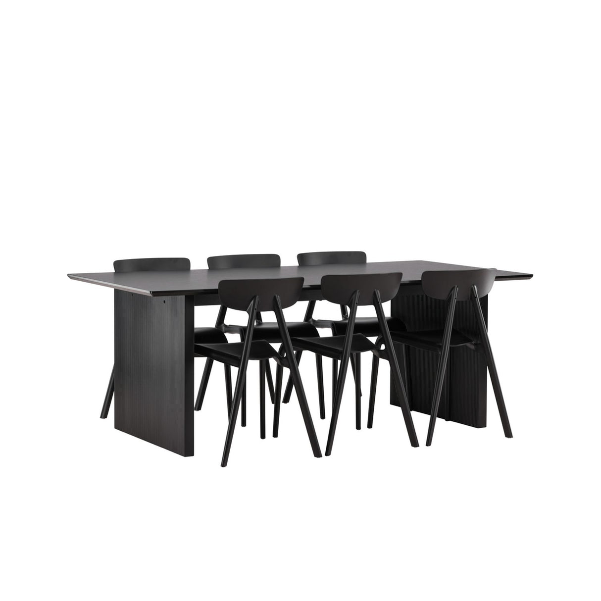 Vail, Ursholmen Rektangulär matgrupp Svart, Svart, 200 x 100