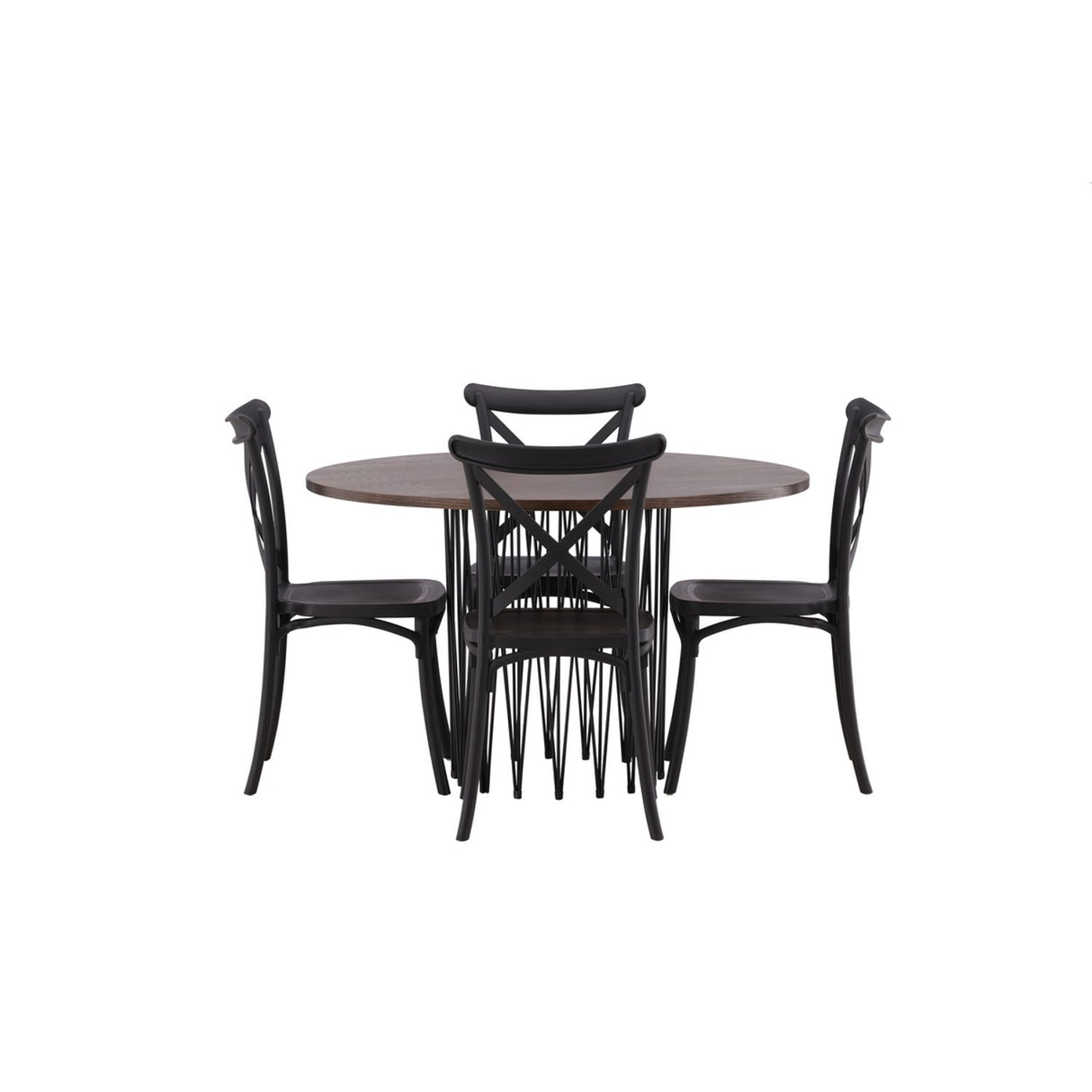 Stone, Crosett Rund matgrupp Svart, Mocka, 4st